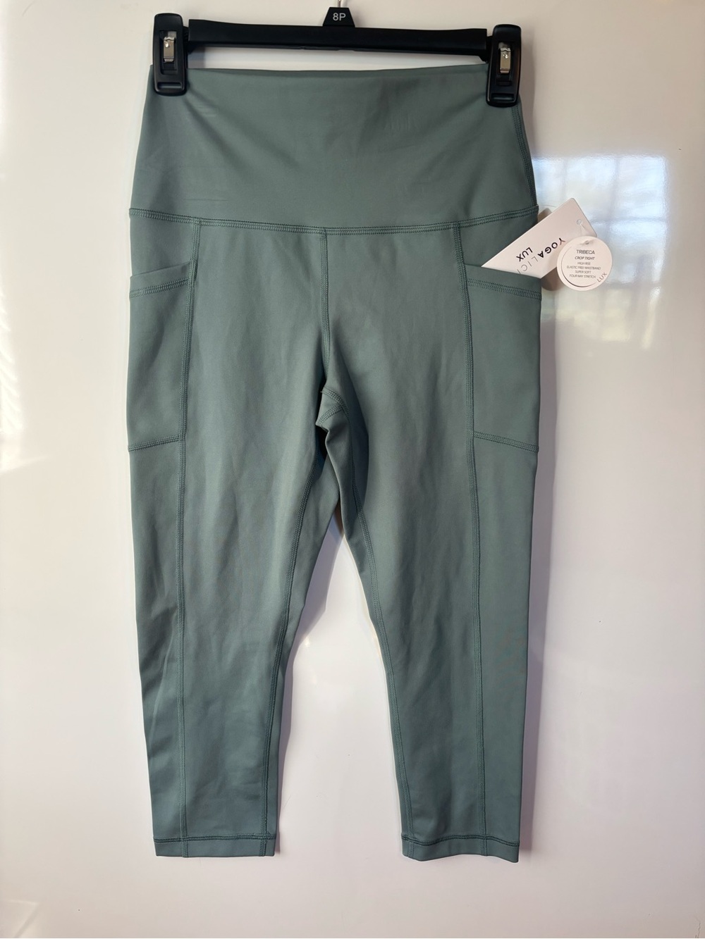 Yogalicious Sage Green Kids High-Waist Leggings with Side Pockets